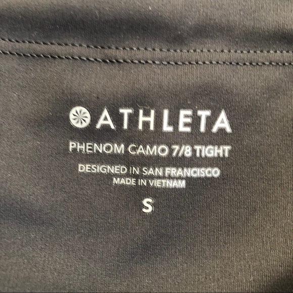 Athleta Phenom Camo 7/8 Tight Sheer Black Small - Picture 7 of 8
